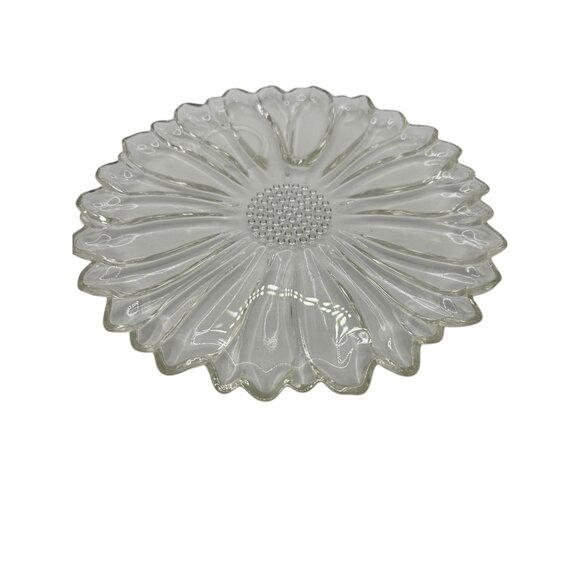 Hazel Atlas Sunflower Daisy Dahlia Luncheon . Scalloped  edge.  Serving party - Picture 12 of 13